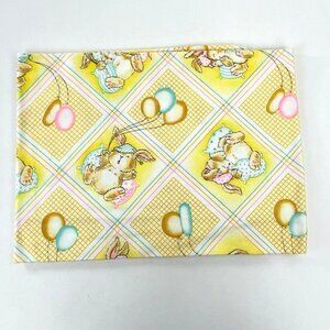 Dundee Receiving Swaddle Blanket Sleeping Bunny Rabbits Yellow 29" x 40"